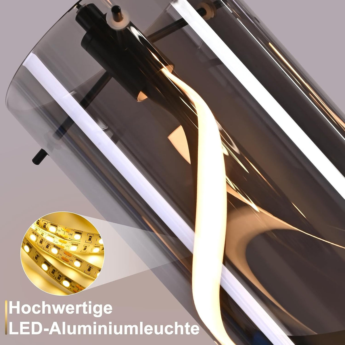 ZMH LED Pendelleuchte Esstisch Hängelampe Vintage Hängeleuchte Glas