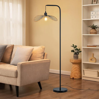 ZMH Stehlampe Schwarz Leselampe Wohnzimmer Standleuchte