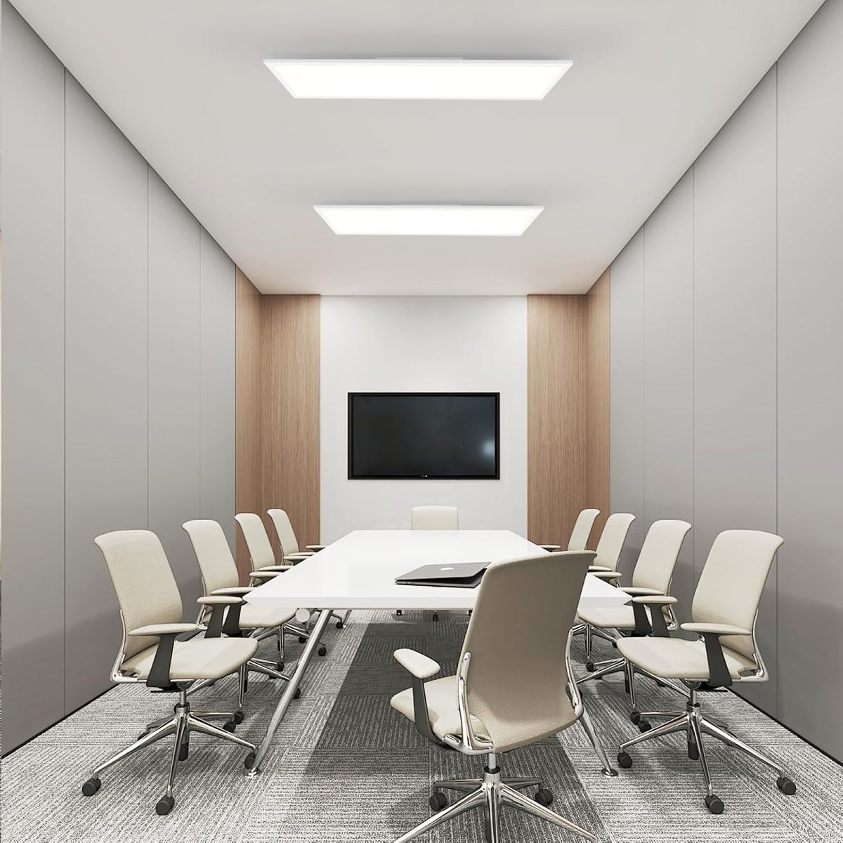 ZMH LED Panel Deckenleuchte Flach 100-120cm,Weiß Rechteckig Deckenlampe