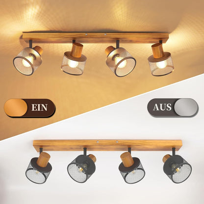 ZMH Deckenstrahler 4-1 Flammig Deckenlampe Vintage Spots Deckenleuchte Küche