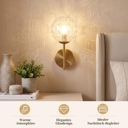 ZMH Wandleuchte Innen Wohnzimmer Wandlampe Flurlampe Gold G9 Metall