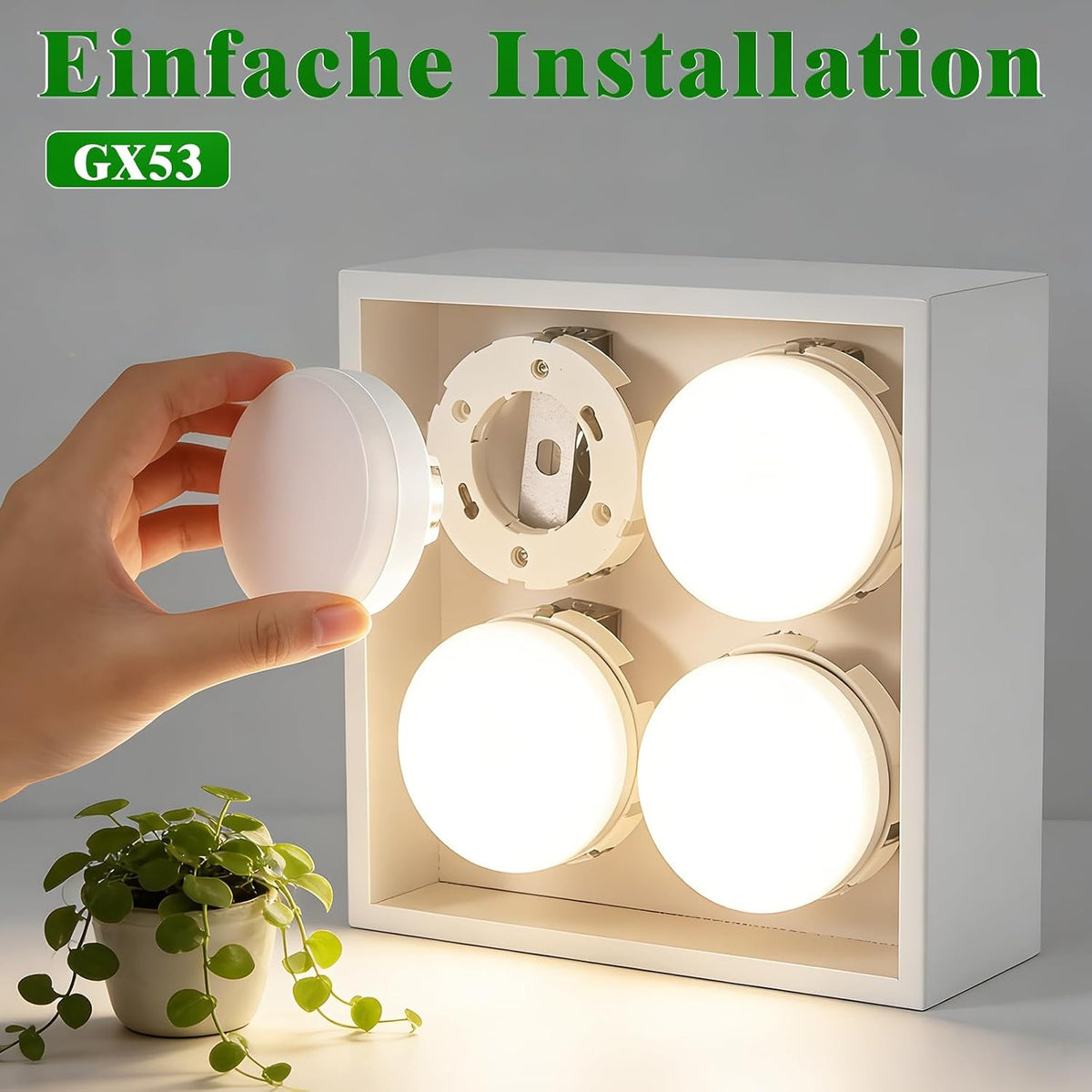 ZMH 6 Stück GX53 LED Leuchtmittel Warmweiß 3000K 74x25mm Ultra Flach 5W