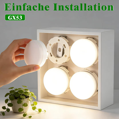 ZMH 6 Stück GX53 LED Leuchtmittel Warmweiß 3000K 74x25mm Ultra Flach 5W