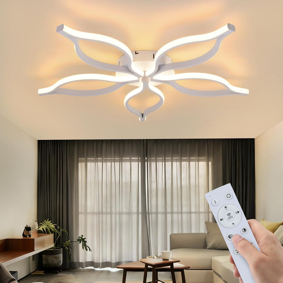 ZMH Deckenlampe Wohnzimmer LED Deckenleuchte - 80CM Wohnzimmerlampe