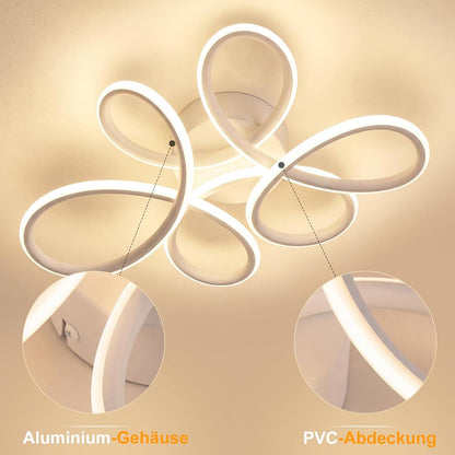 ZMH Deckenlampe Schlafzimmer LED Deckenleuchte 24W 3000K Schlafzimmerlampe
