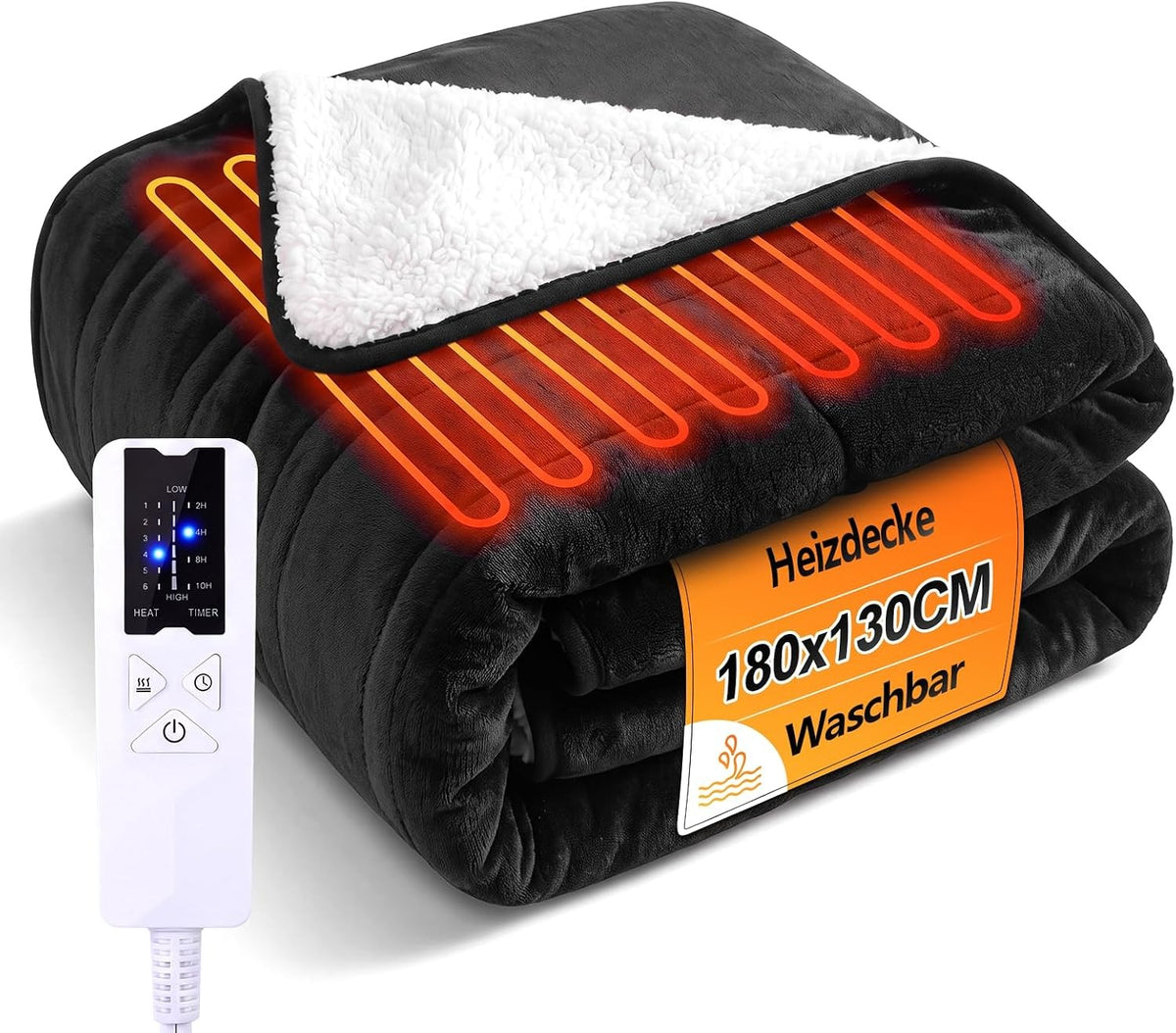 ZMH Heizdecke mit Abschaltautomatik Wärmedecke 200x180 cm 6 Heizstufen