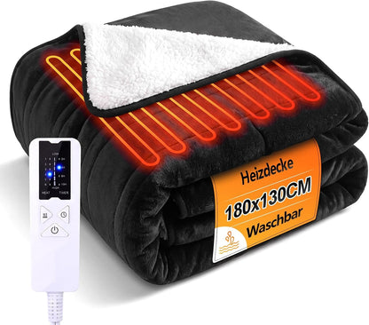 ZMH Heizdecke mit Abschaltautomatik Wärmedecke 200x180 cm 6 Heizstufen