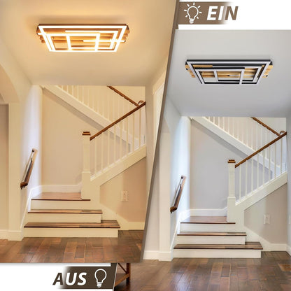 ZMH Deckenlampe LED Deckenleuchte Küche 41W Küchenlampe Schwarz Wohnzimmer