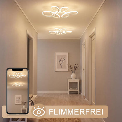 ZMH Deckenlampe Schlafzimmer LED Deckenleuchte 24W 3000K Schlafzimmerlampe