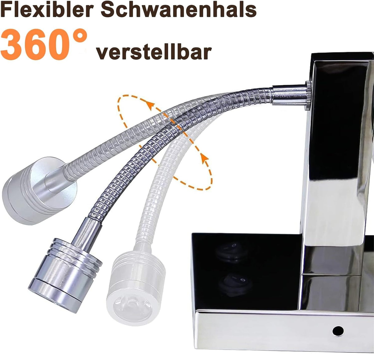 ZMH Wandlampe Innen Wandleuchte Schlafzimmer Schwarz Modern Wandstrahler