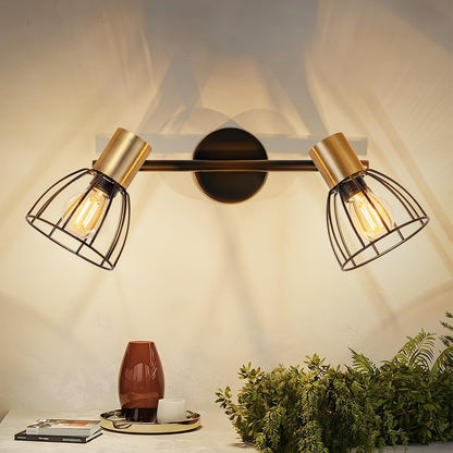 ZMH Wandleuchte Vintage Wandlampe Innen Schwarz Wandstrahler Flurlampe