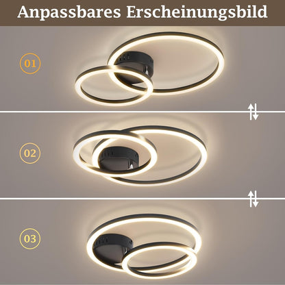 ZMH LED Deckenlampe Wohnzimmer Deckenleuchte 40cm - 23W Küchenlampe | 3000K Warmweiß