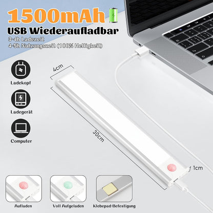 ZMH Schrankbeleuchtung LED Unterbauleuchte Küche 20-40CM Dimmbar Silber
