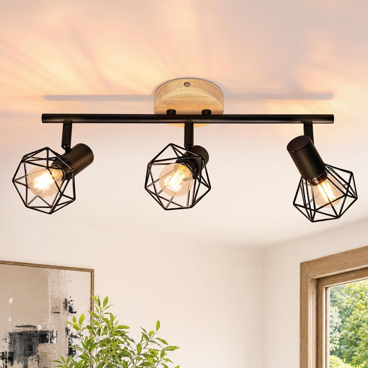ZMH LED Deckenstrahler 1-4 Flammig Deckenlampe Schwarz Deckenleuchte