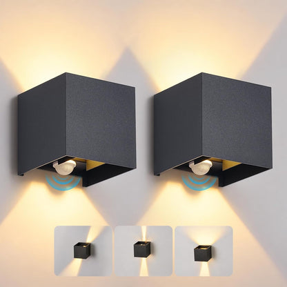 ZMH Außenwandleuchte mit Bewegungsmelder 4 Stück LED Aussenlampe 3000K