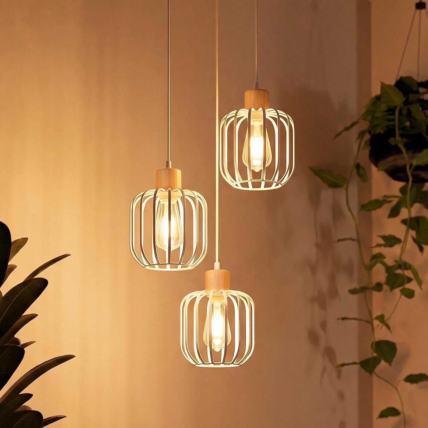 ZMH Pendelleuchte Esstisch 1-3 Flammig Modern Esszimmer Hängelampe E27