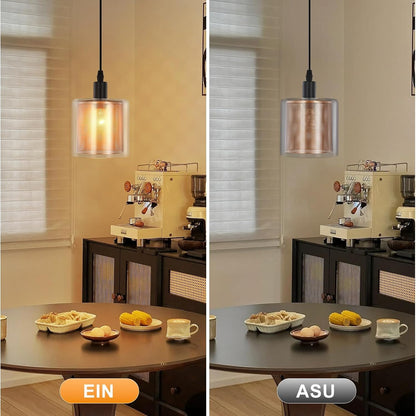 ZMH Hängelampe Vintage Pendelleuchte 1 Flammig Glas Gold Hängeleuchte mit