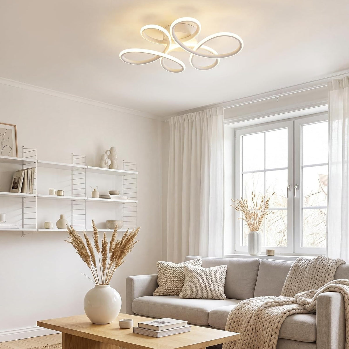 ZMH Deckenlampe Schlafzimmer LED Deckenleuchte 24W 3000K Schlafzimmerlampe