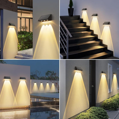 ZMH Solarlampen für Außen Garten 4ER Solar Wandleuchte Aussen Wand LED
