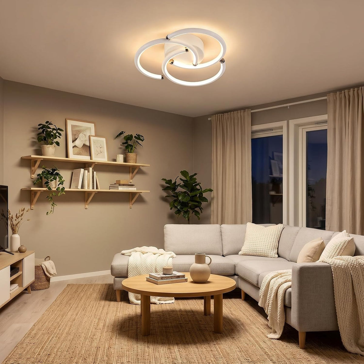 ZMH Deckenlampe Küche LED Deckenleuchte 24W 3000K Schlafzimmerlampe