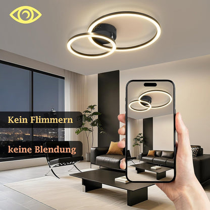 ZMH LED Deckenlampe Wohnzimmer Deckenleuchte 40cm - 23W Küchenlampe | 3000K Warmweiß