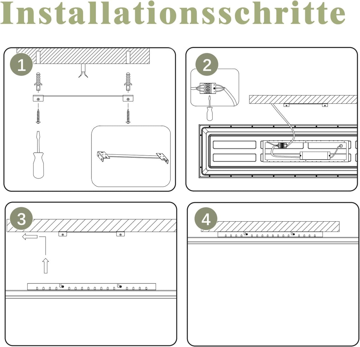 ZMH LED Panel Deckenleuchte Flach 100-120cm,Weiß Rechteckig Deckenlampe