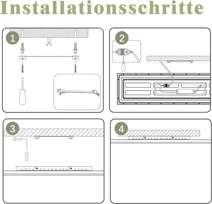 ZMH LED Panel Deckenleuchte Flach 100-120cm,Weiß Rechteckig Deckenlampe