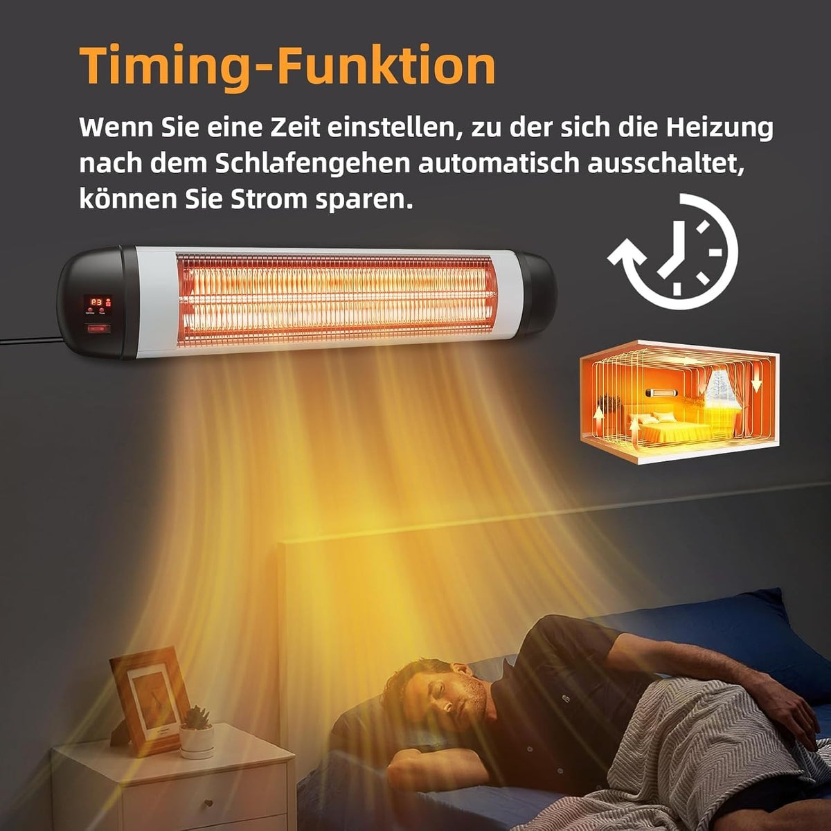 ZMH Heizstrahler Terrasse Infrarotheizung 2500W - Infrarot Strahler