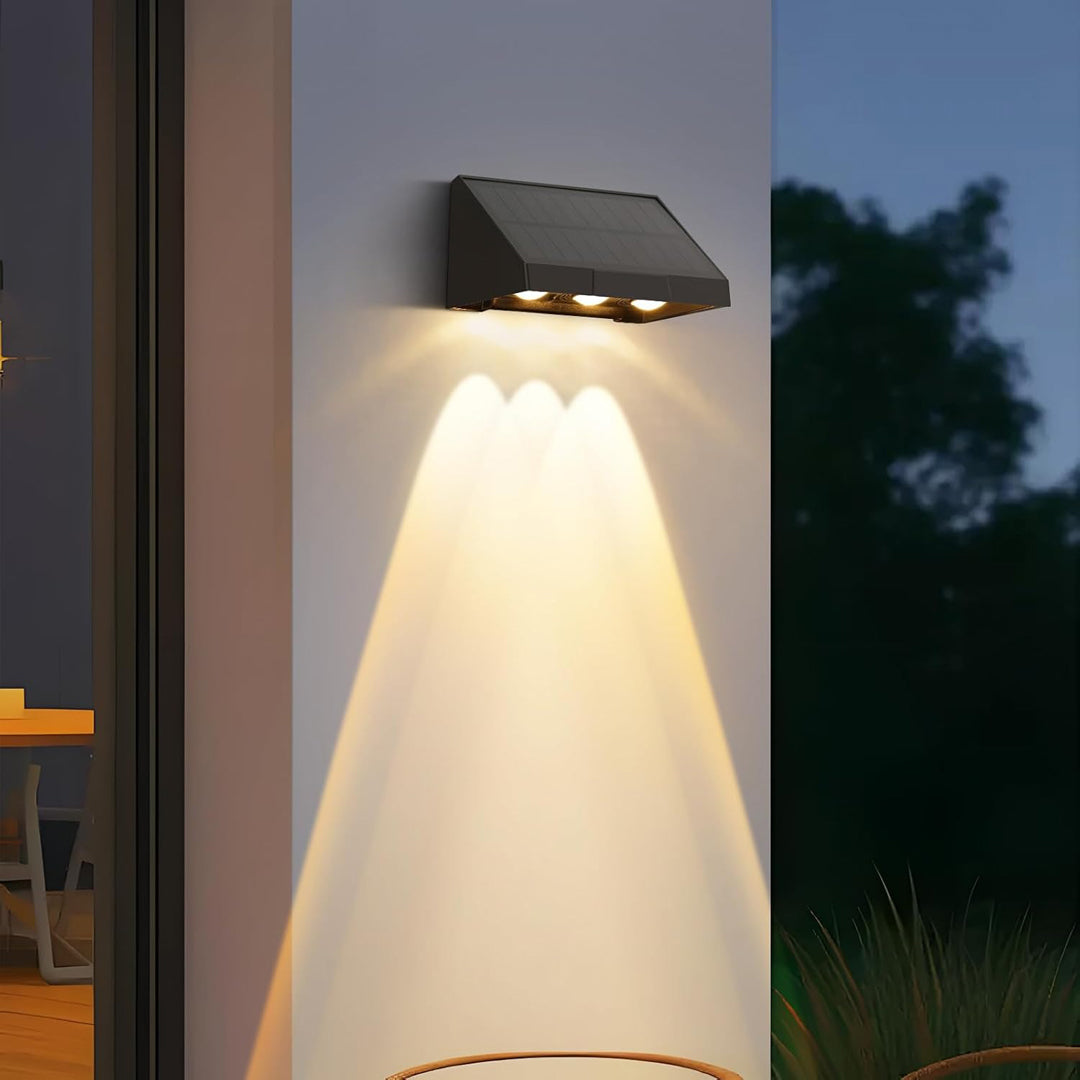 ZMH Solarlampen für Außen Garten 4ER Solar Wandleuchte Aussen Wand LED