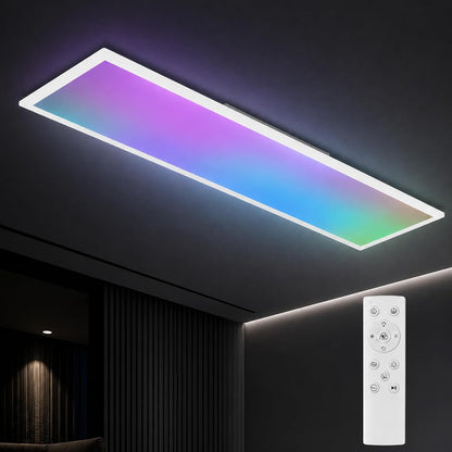 ZMH LED Panel 100x25 Cm Schwarz, LED Deckenleuchte 24 W, Deckenlampe Wohnzimmer