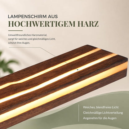 ZMH Wandleuchte innen Holz 50cm Wandlampe LED Wohnzimmer modern Warmweiß 8W