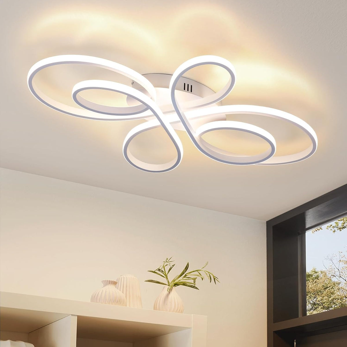 ZMH LED Deckenlampe 30W Weiß 3000K Warmweiß Wohnzimmerlampe Küchenlampe