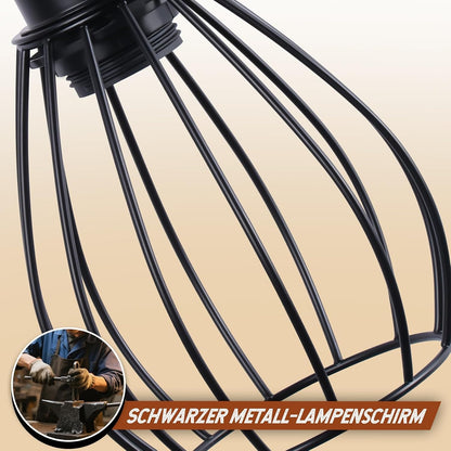 ZMH Tischlampe Wohnzimmer Vintage Tischleuchte Holz Schwarz Nachttischlampe