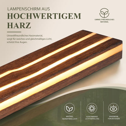 ZMH LED Wandleuchte Holz 100cm Wandlampe innen modern Wohnzimmer 3000K 16W
