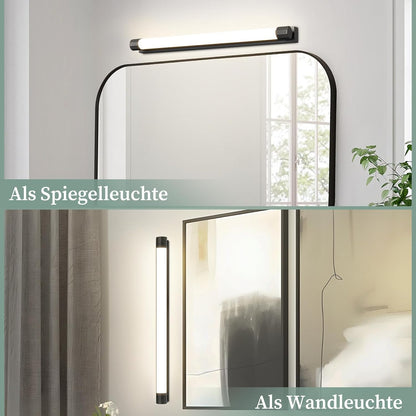 ZMH LED Spiegelleuchte Bad Schwarz Spiegellampe 50CM Badlampe Wand