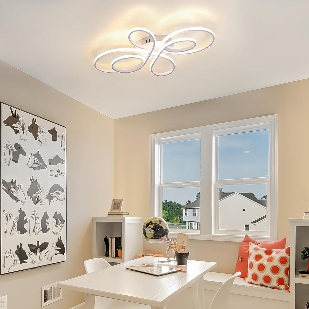 ZMH LED Deckenlampe 30W Weiß 3000K Warmweiß Wohnzimmerlampe Küchenlampe