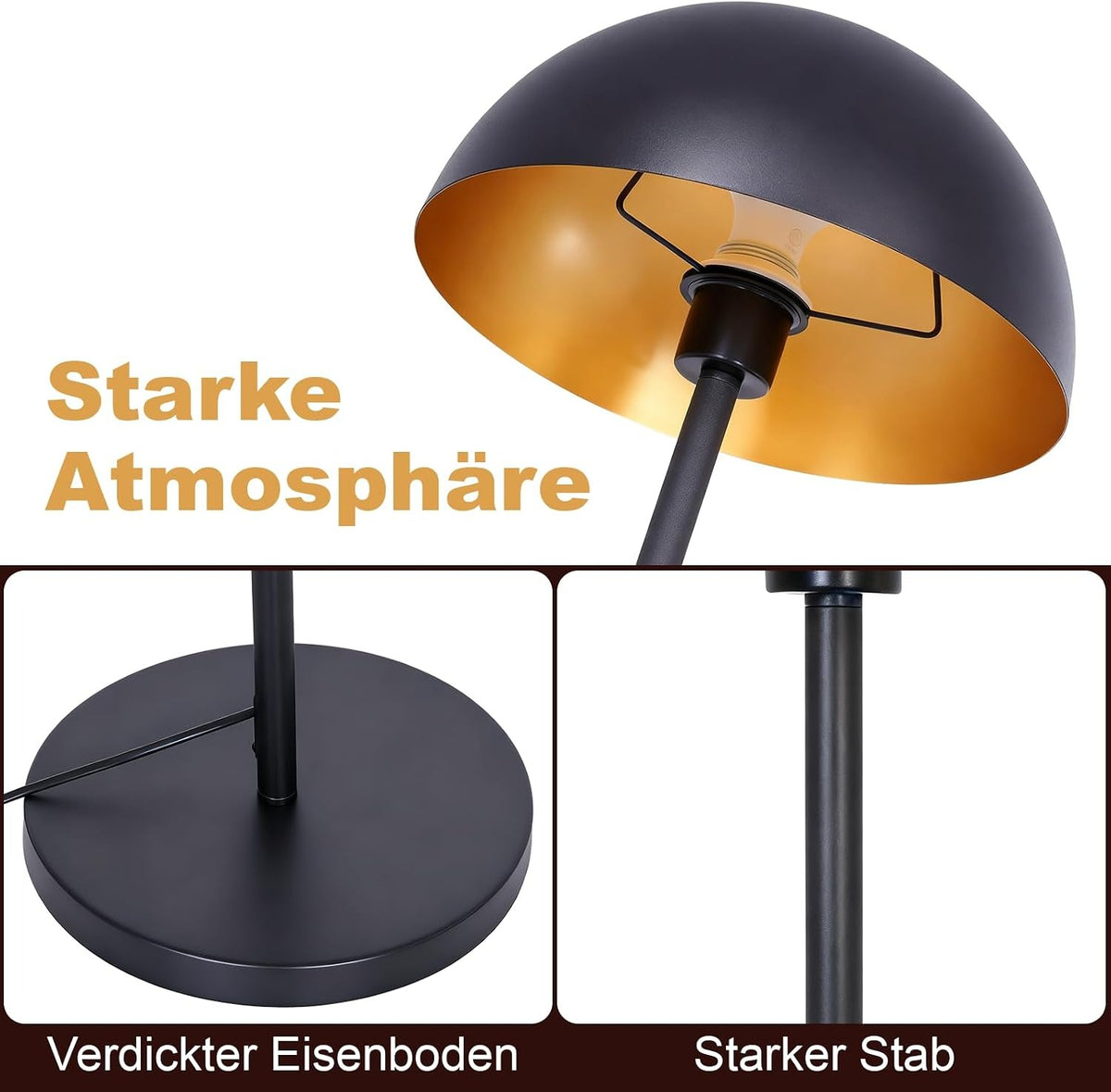 ZMH Stehlampe Bodenlampe für Wohnzimmer, Metall Stehleuchte modern 170 cm