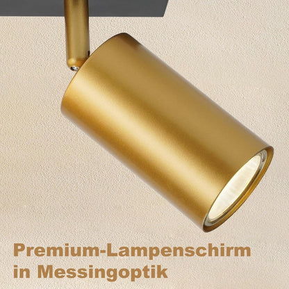 ZMH Deckenleuchte 2 Flammig Vintage Deckenstrahler: Deckenlampe Flur Metall mit Gold GU10 Deckenspots Schwenkbar Flurlampe Weiß E14 Glaskugel Küchenlampe für Flur Küche Wohnzimmer Schlafzimmer Balkon