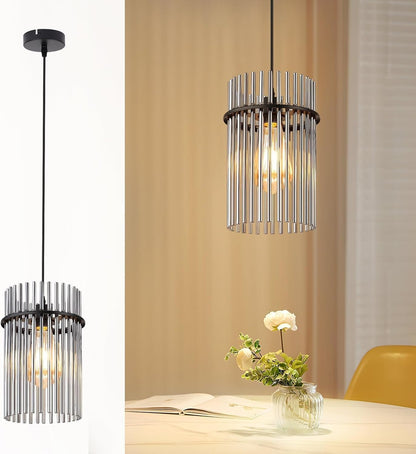 ZMH Hängelampe 5 Flammig Pendelleuchte Glas Hängeleuchte Modern