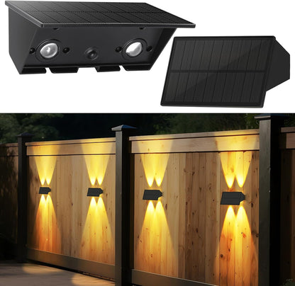 ZMH Solarlampen für Außen Garten 4ER Solar Wandleuchte Aussen Wand LED