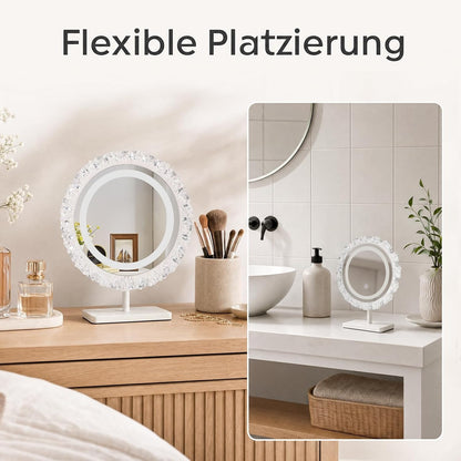 ZMH Rund Schminkspiegel mit Beleuchtung,30×38CM LED Hollywood Spiegel