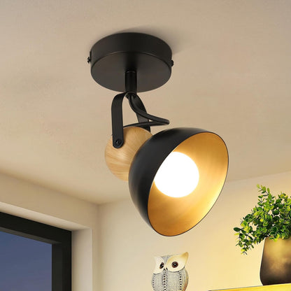 ZMH Deckenstrahler 4/1 Flammig Vintage Schwarz/Weiß E27 Deckenlampe Wohnzimmer