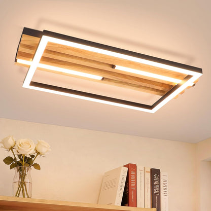 ZMH Deckenlampe LED Deckenleuchte Küche 41W Küchenlampe Schwarz Wohnzimmer