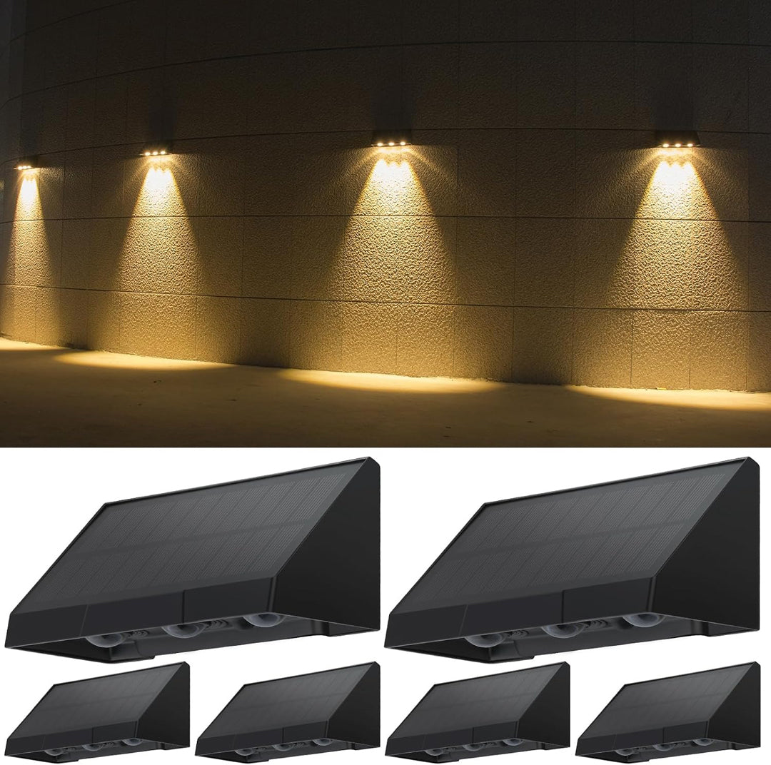 ZMH Solarlampen für Außen Garten 4ER Solar Wandleuchte Aussen Wand LED