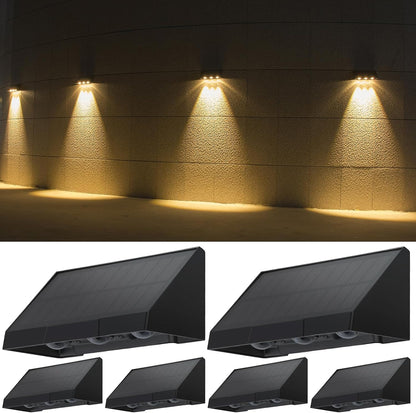 ZMH Solarlampen für Außen Garten 4ER Solar Wandleuchte Aussen Wand LED