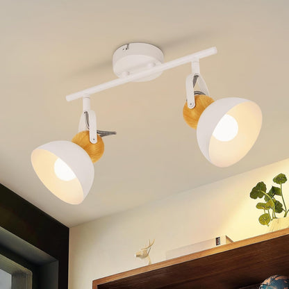 ZMH Deckenstrahler 4/1 Flammig Vintage Schwarz/Weiß E27 Deckenlampe Wohnzimmer