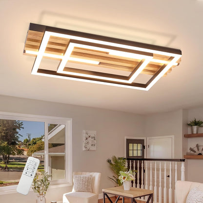ZMH Deckenlampe LED Deckenleuchte Küche 41W Küchenlampe Schwarz Wohnzimmer