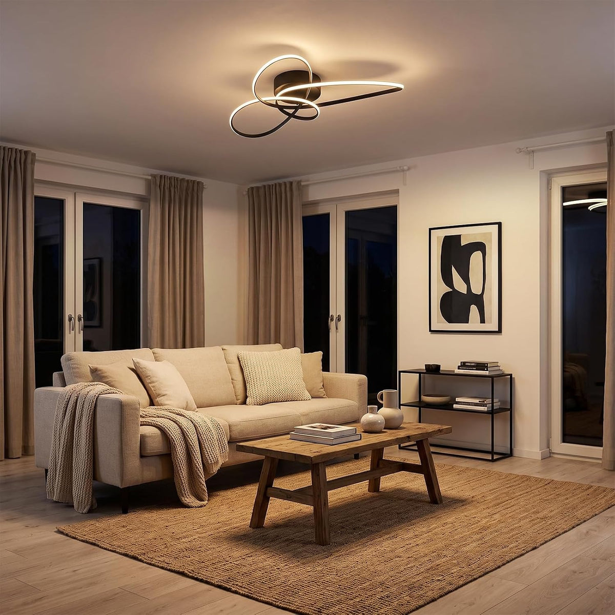 ZMH LED Deckenlampe Wohnzimmer Deckenleuchte 30W Modern Schlafzimmerlampe