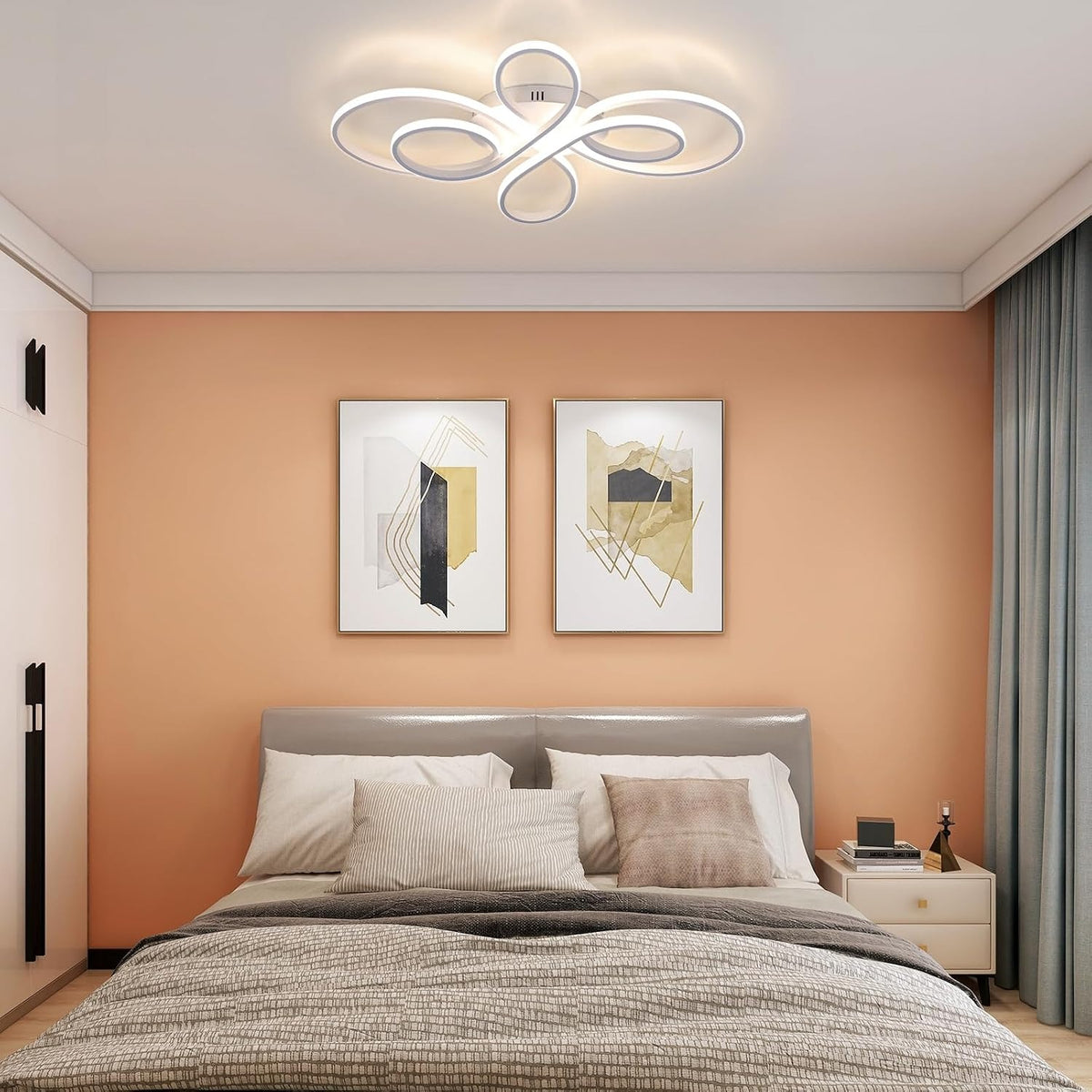 ZMH LED Deckenlampe 30W Weiß 3000K Warmweiß Wohnzimmerlampe Küchenlampe