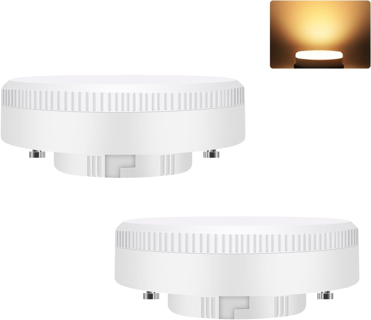 ZMH 6 Stück GX53 LED Leuchtmittel Warmweiß 3000K 74x25mm Ultra Flach 5W